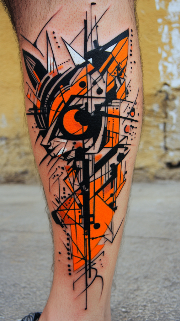 3. Abstract Cat Tattoo