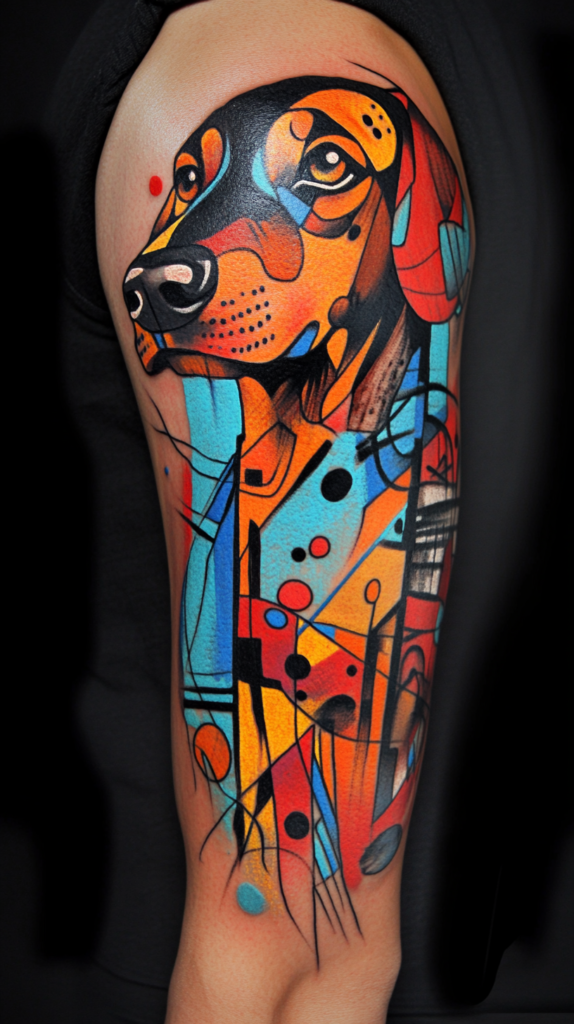 1. Abstract Dog Tattoo