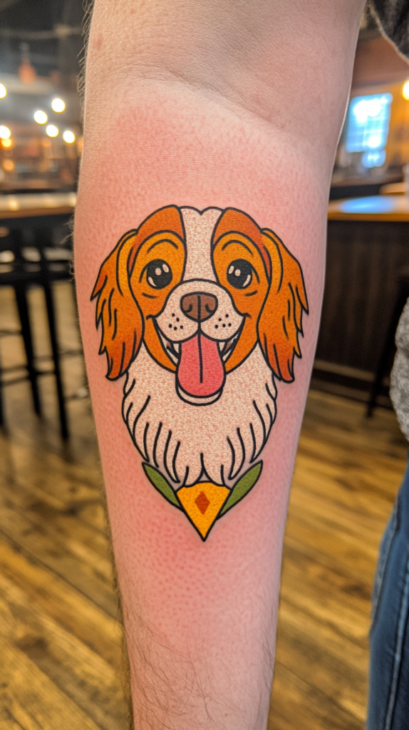 7. Cartoon Dog Tattoo