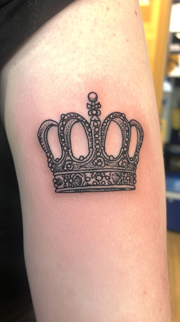 14. Engraved Crown Tattoo