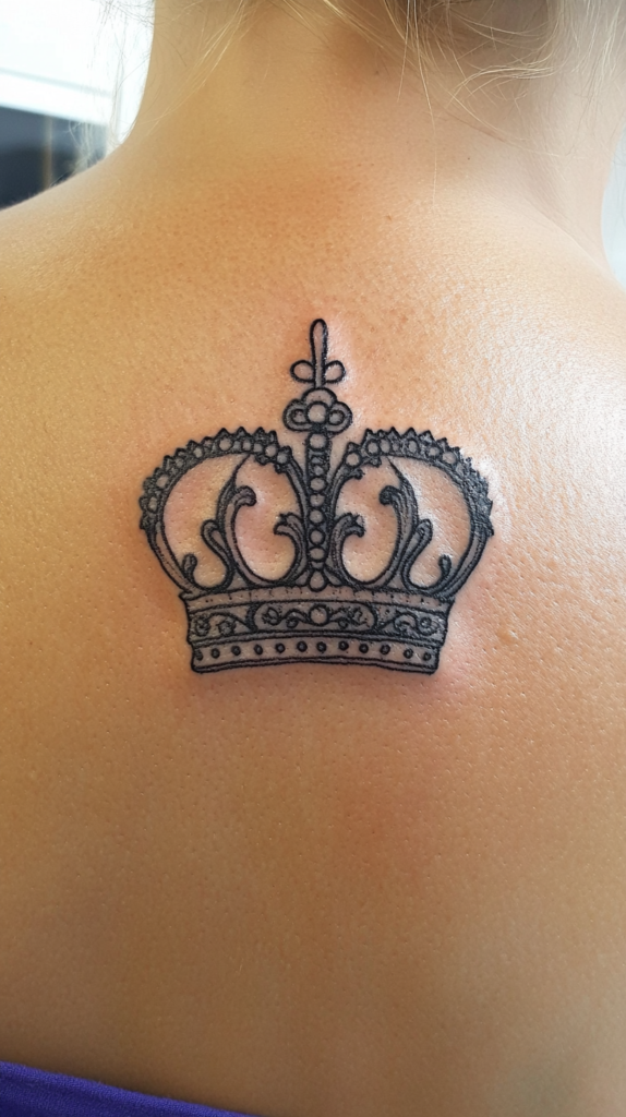 12. Engraved Crown Tattoo
