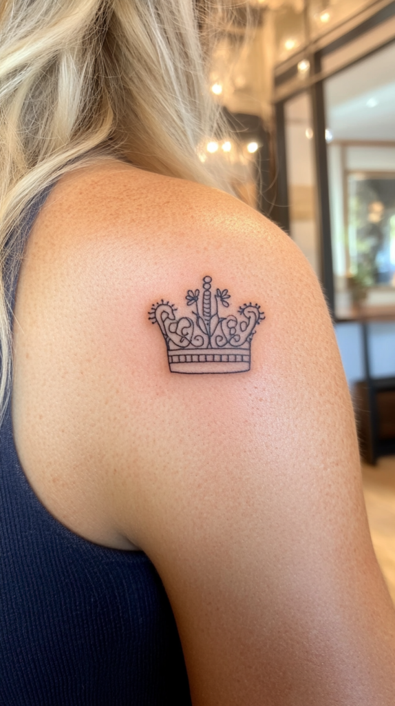 15. Etched Crown Tattoo