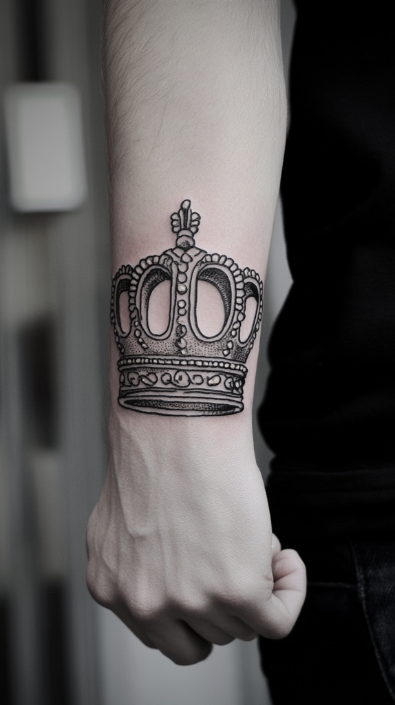 17. Etched Crown Tattoo