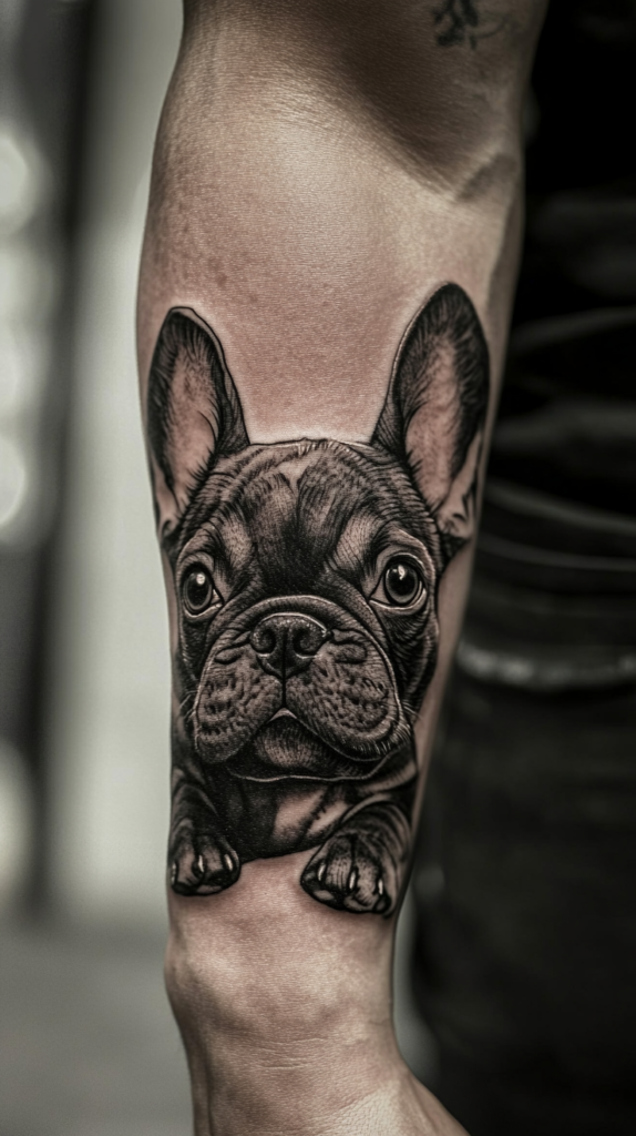 9. Etching Dog Tattoo