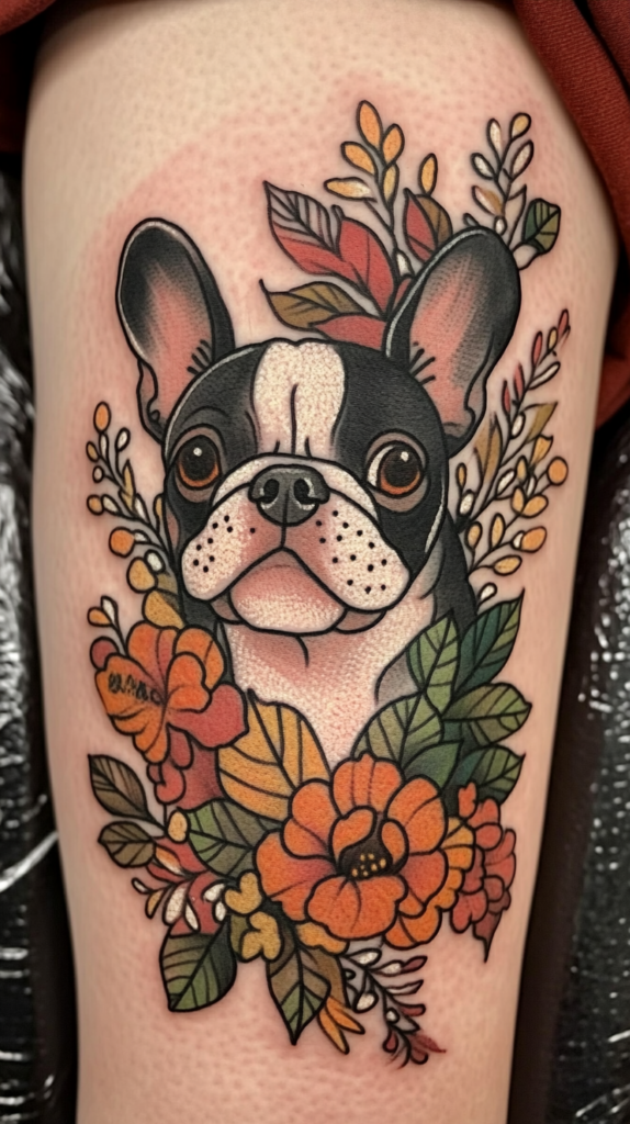 17. Folk Art Dog Tattoo