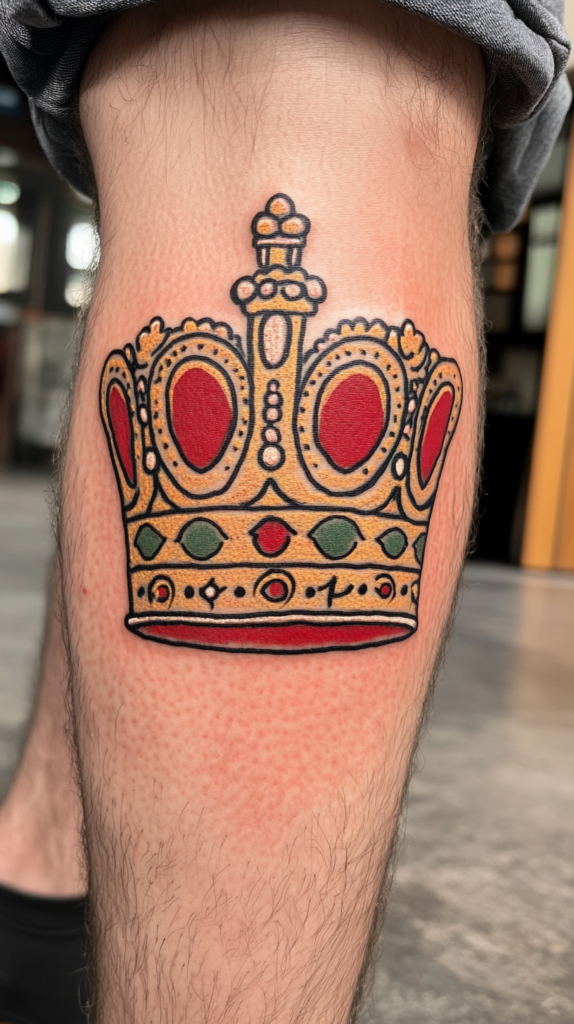1. Folksy Crown Tattoo