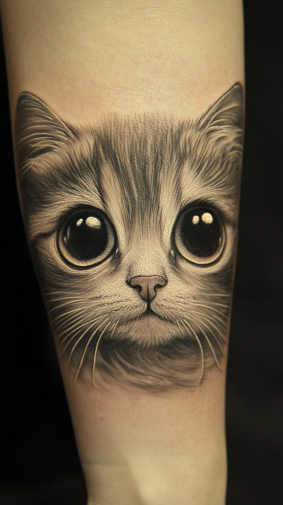 5. Hyper-Realistic Cat Tattoo