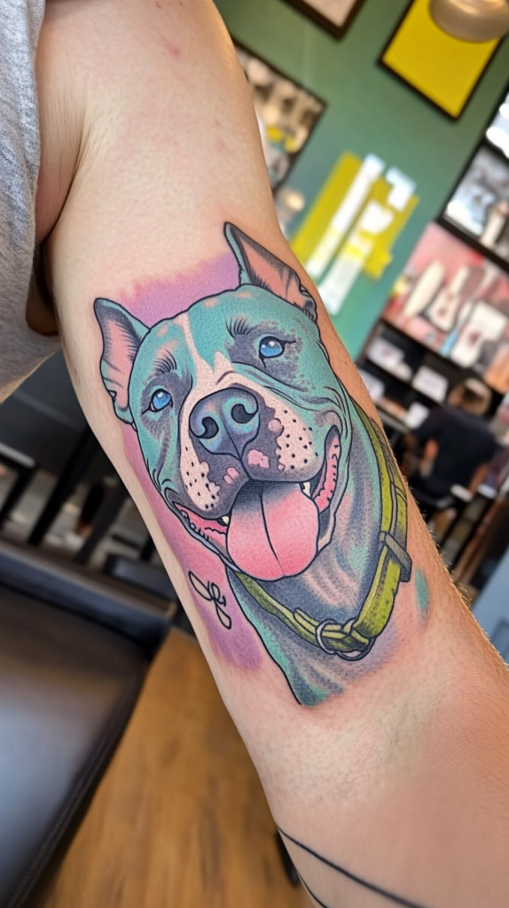 8. Neo-Modern Dog Tattoo