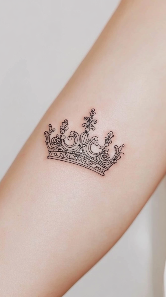 13. Ornamental Crown Tattoo