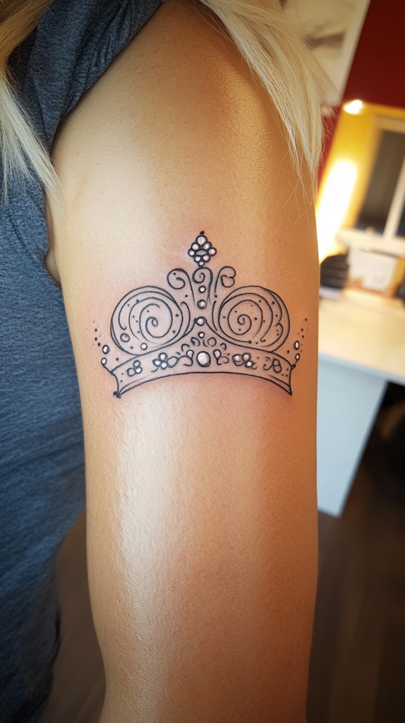 16. Ornamental Crown Tattoo