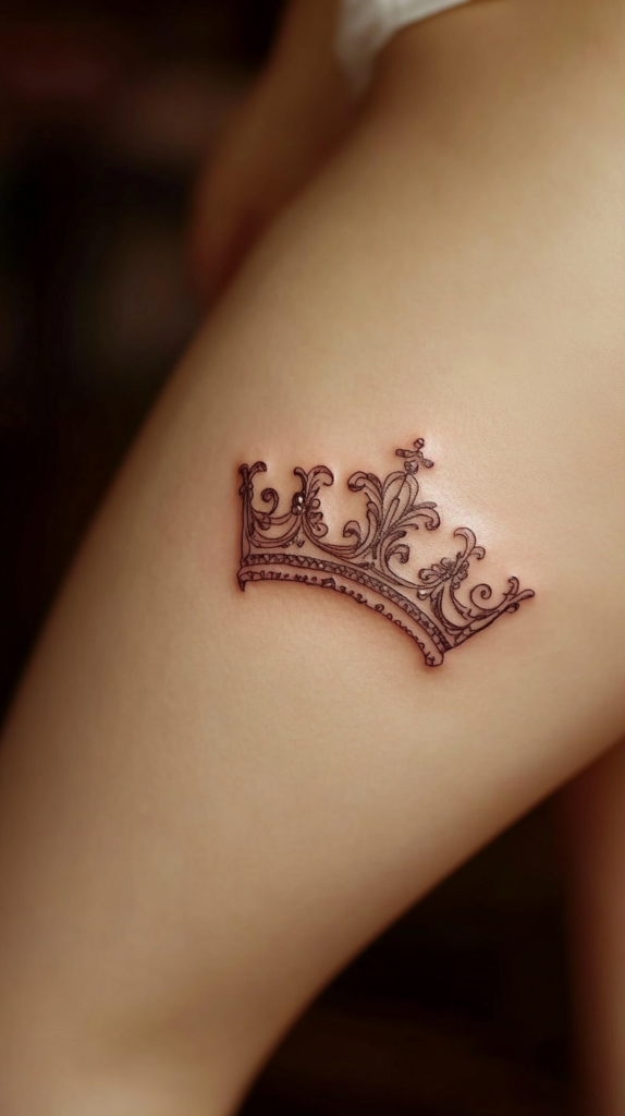 19. Ornamental Crown Tattoo