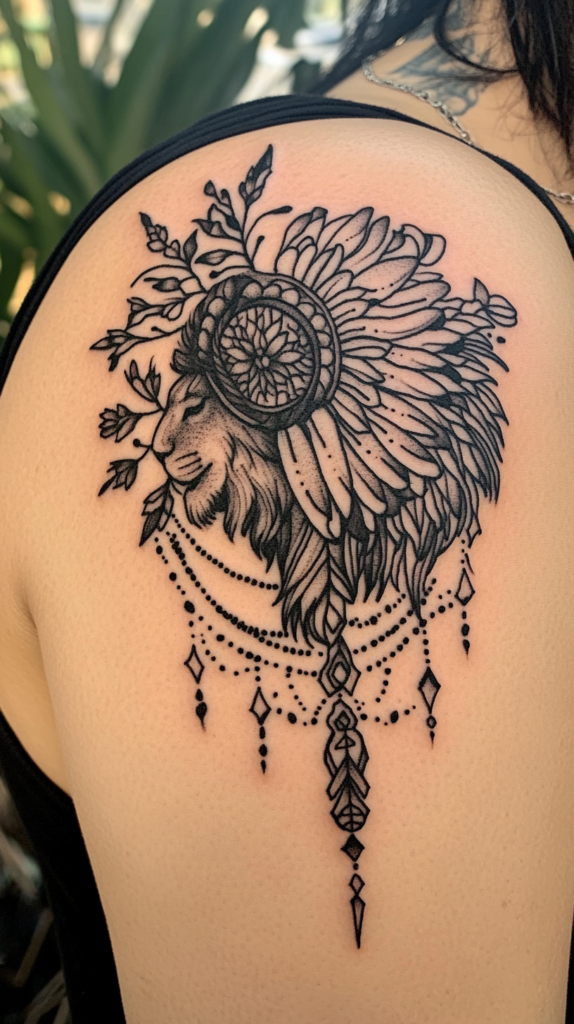 8. Ornate Black Sunflower Radiating Intricate Patterns