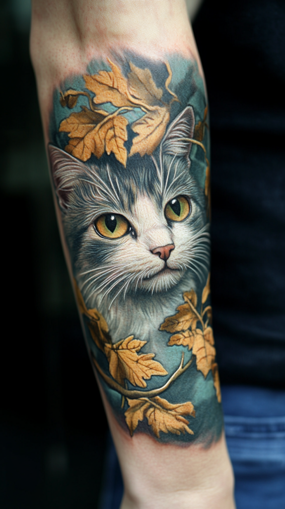 17. Photorealistic Cat Tattoo