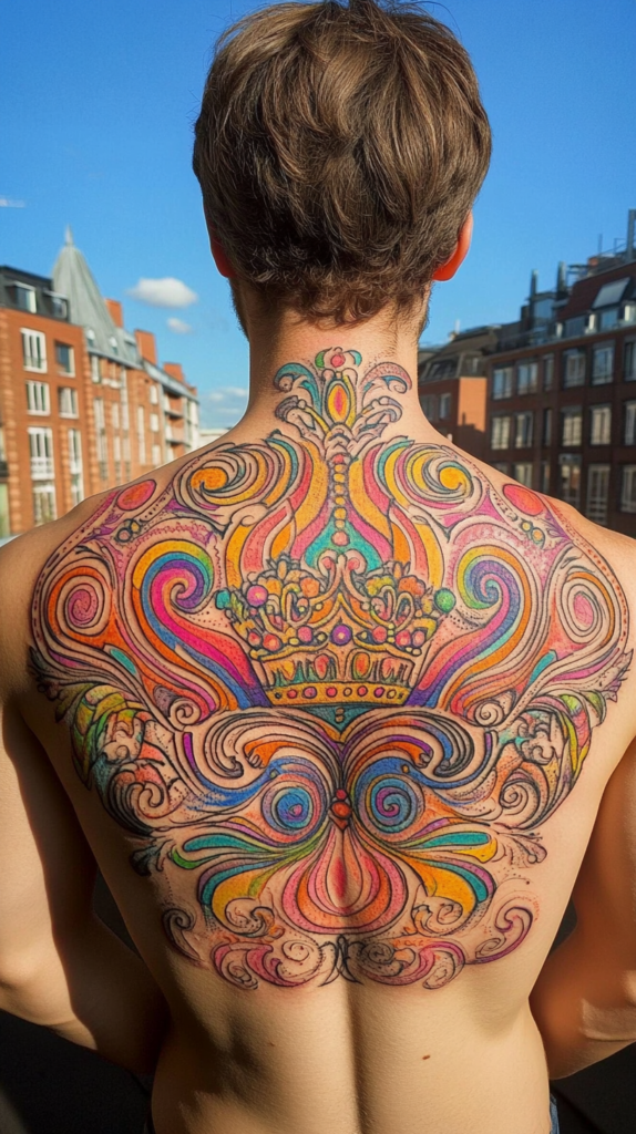 5. Psychedelic Crown Tattoo