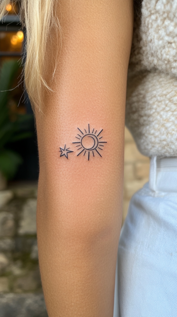 12. Simple Sun and Shooting Star Inking Journey