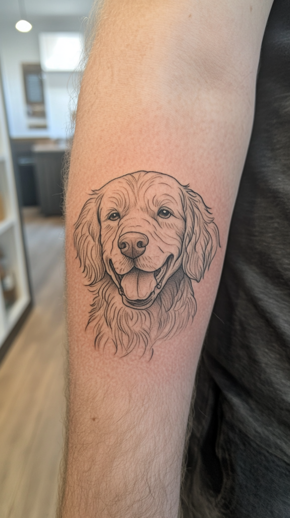 13. Sketch Style Dog Tattoo