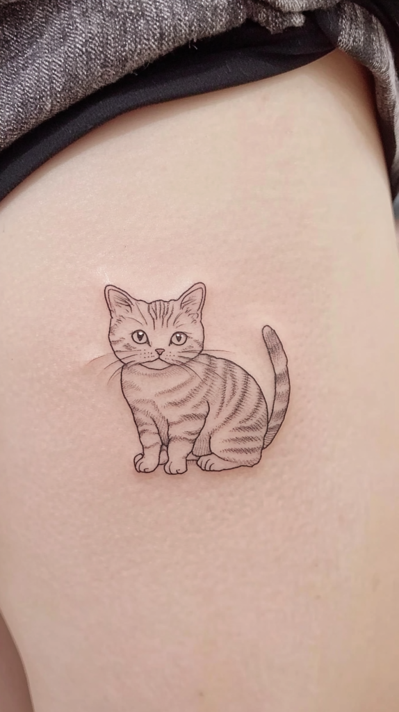 1. Sketchy Cat Tattoo