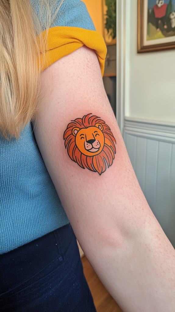 1. Vibrant Orange Lion Basking in Playful Gaze